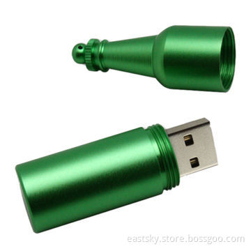 Customized Metal Bottle-shaped USB Flash Drive with Built-in Password ProtectionNew